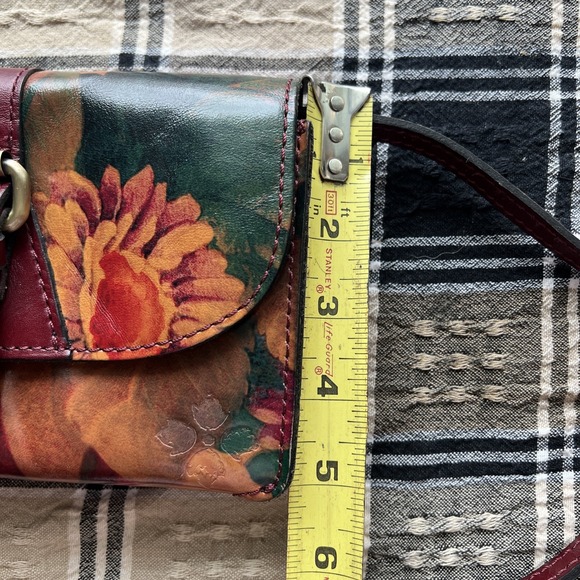 Patricia Nash Torri Small Floral Leather Crossbody Bag Clutch 7.5" x 5" x 2" - Picture 9 of 14